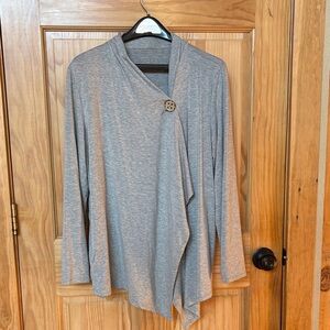Coldwater Creek Gray Women's Shirt with Asymmetrical Button Design